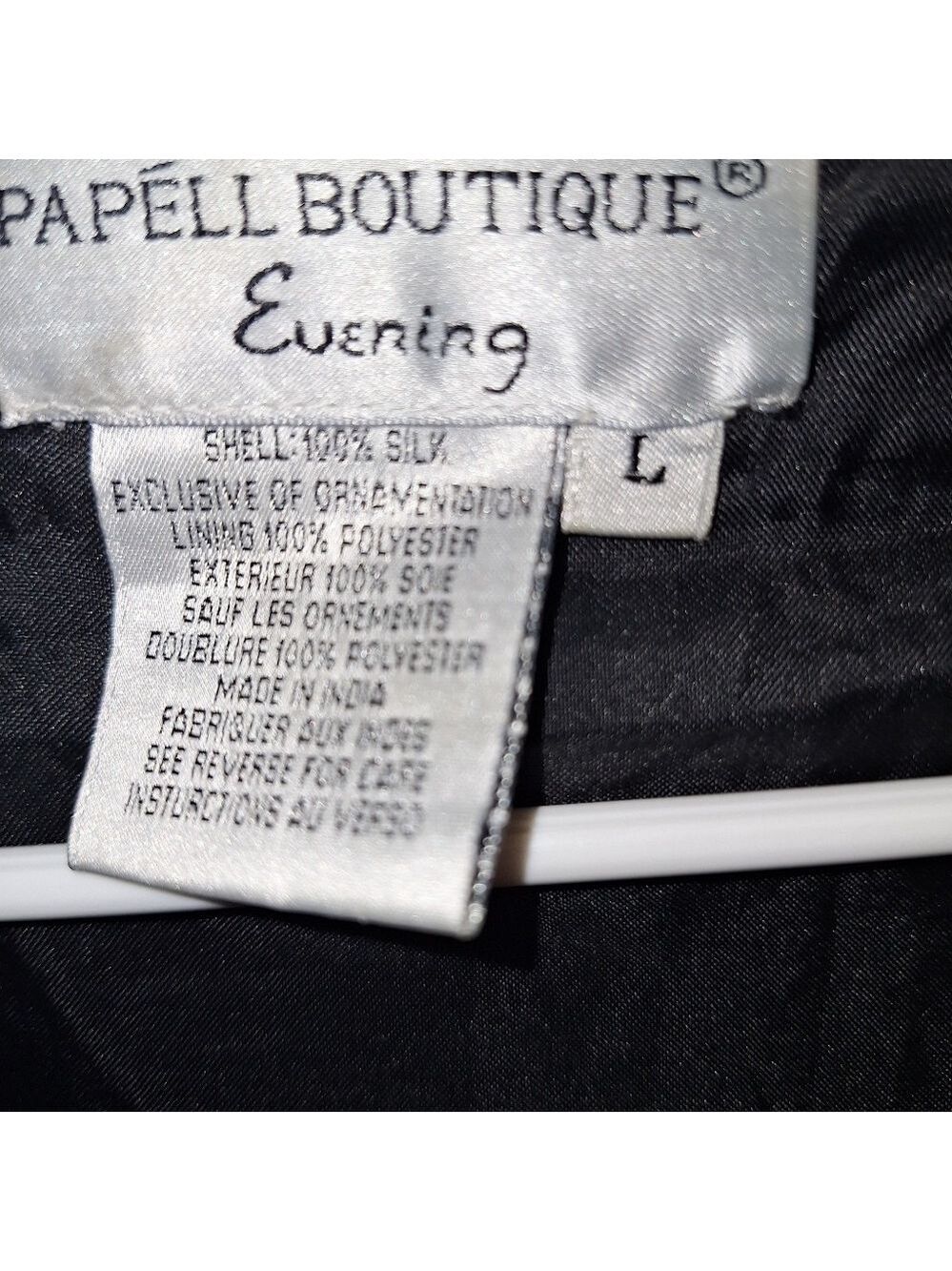 Papell Boutique Black Silver Beaded Blazer Jacket Large - Picture 5 of 8
